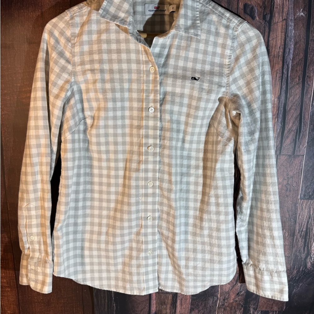 Vineyard Vines Gray Checkered Shirt